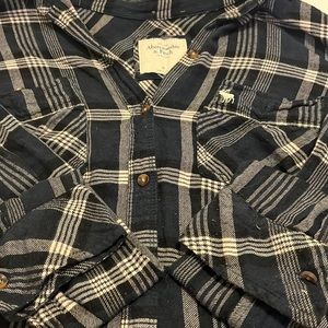 Abercrombie and Fitch Flannel- Navy - Size M